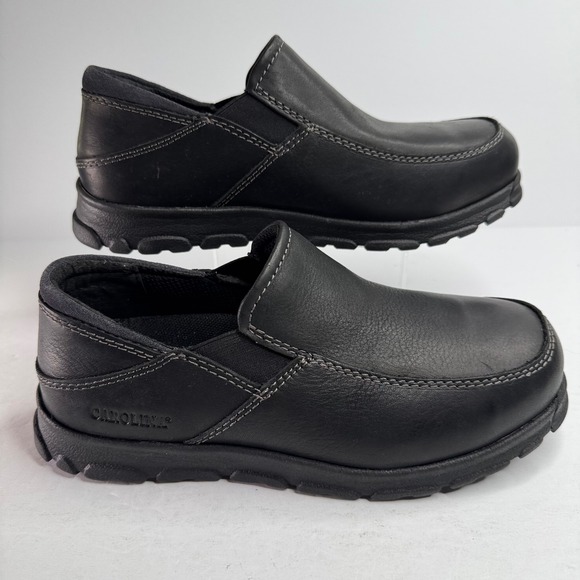 Carolina Shoes - Carolina CA5672 Womens Black Leather Slip On‎ Work Shoes Oil Slip Resistant 8 W